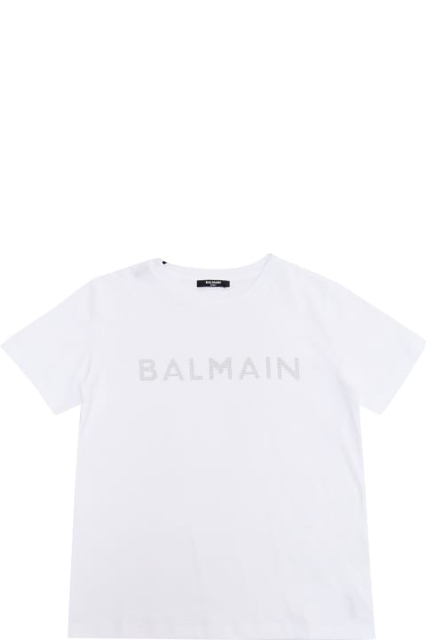 Balmain T-Shirts & Polo Shirts for Boys Balmain White T-shirt With Logo