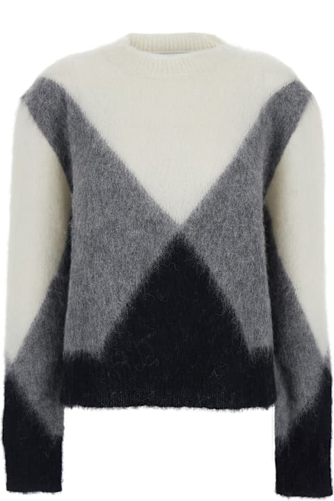 Mauro Grifoni for Men Mauro Grifoni Multicolor Crewneck Sweater With Geometric Motif And Brushed Effect In Wool Woman