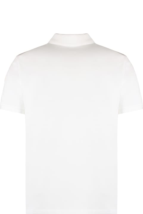 Moncler for Men Moncler White Polo Shirt With Tricolour On Shoulders