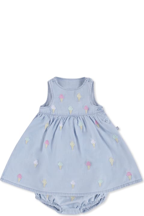 Stella McCartney Kids for Baby Girls Stella McCartney Kids Light Blue Dress For Baby Girl With Ice Cream