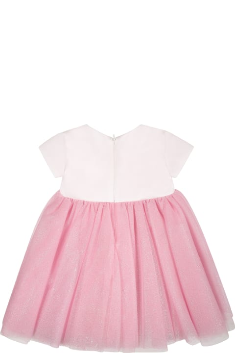 Monnalisa for Kids Monnalisa Pink Dress For Baby Girl With Daisies And Lurex