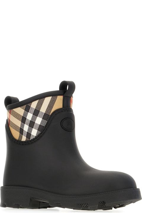 Boots Sale for Women Burberry Black Rubber Ankle Boots