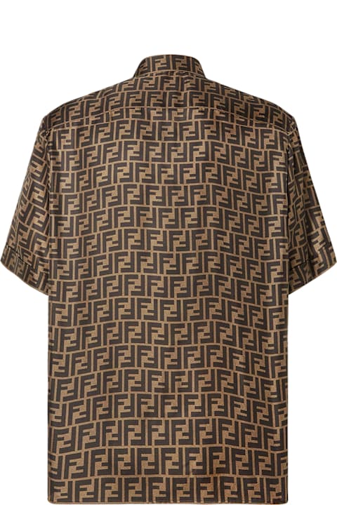 Shirts for Men Fendi Silk Shirt With All-over Ff Logo