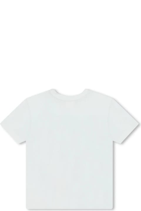 ボーイズ GivenchyのTシャツ＆ポロシャツ Givenchy White T-shirt With Applied Blue Logo