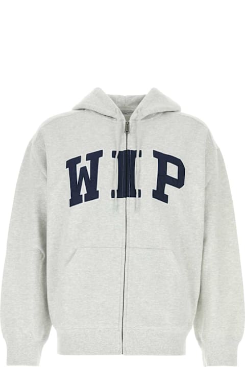 أدوات منزلية Carhartt Melange Light Grey Cotton Blend Hooded Wip Sweat Jacket