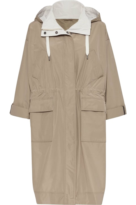 Coats & Jackets for Women Brunello Cucinelli Monili Hooded Outerwear Jacket