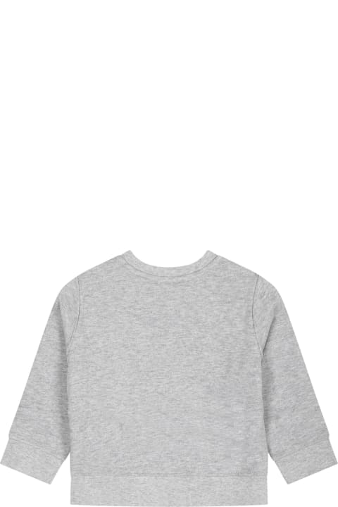 ベビーボーイズ Stella McCartneyのニットウェア＆スウェットシャツ Stella McCartney Gray Sweatshirt For Baby Boy With Shark Print