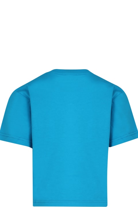 Lanvin for Kids Lanvin Light Blue T-shirt For Boy With Logo