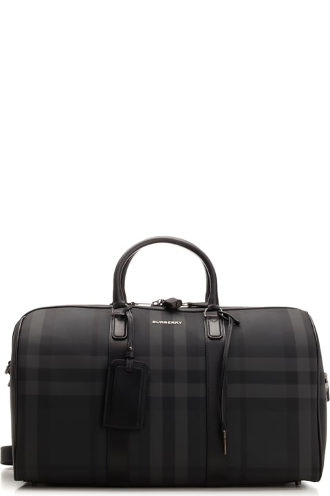 Luggage for Men Burberry Black/grey 'boston' Duffel Bag
