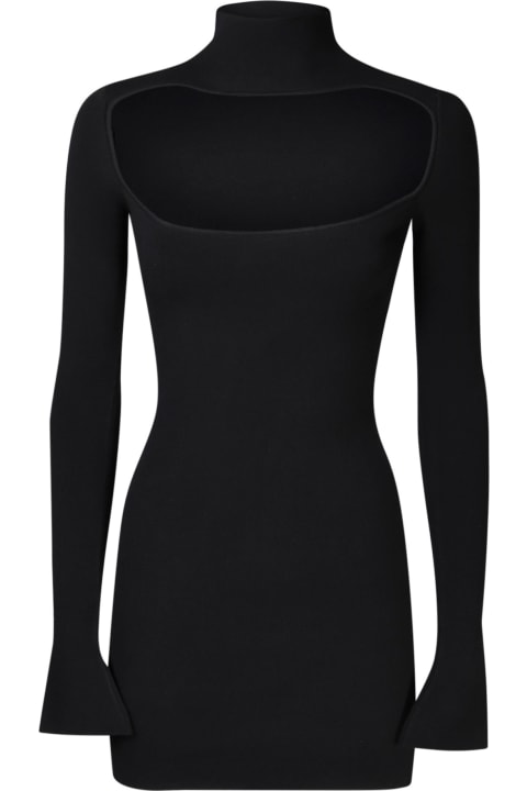 SSHEENA Clothing for Women SSHEENA Ssheena Black Knit Cut Mini Dress