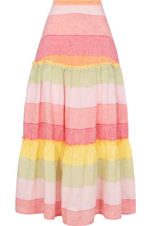 Amotea Skirts for Women Amotea Charlotte Skirt In Rainbow Linen