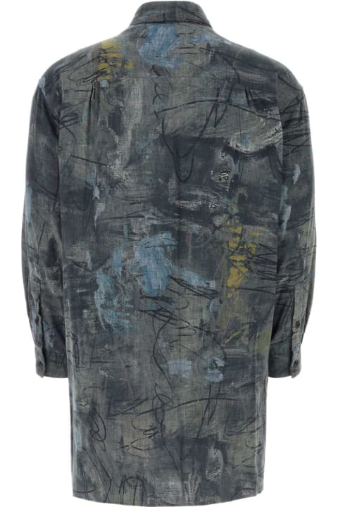 メンズ Yohji Yamamotoのシャツ Yohji Yamamoto Printed Cotton Shirt