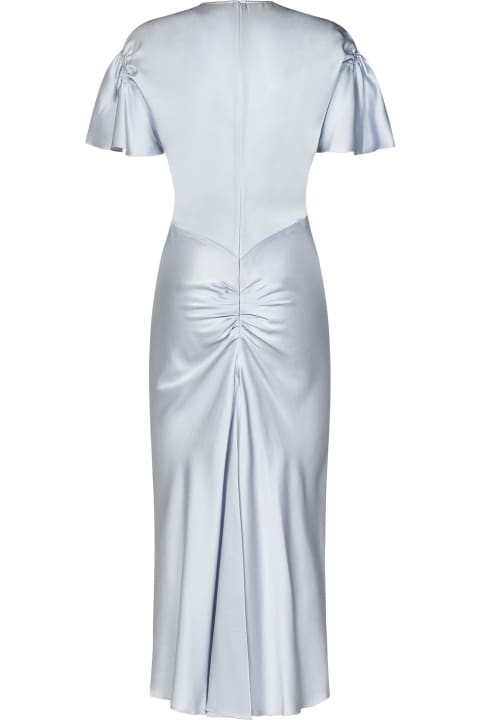 Victoria Beckham Dresses for Women Victoria Beckham Gathered Sleeve Midi Dress Midi Dress