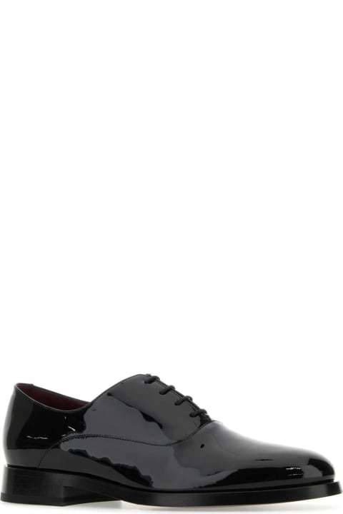 メンズ シューズ Valentino Garavani Black Leather Lace-up Shoes