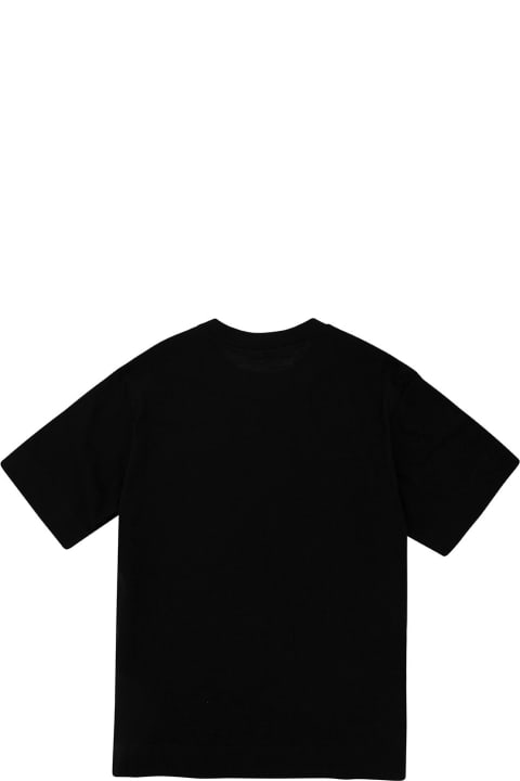 Marni for Kids Marni Black Crewneck T-shirt With Logo Patch In Cotton Boy