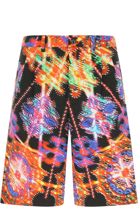 Dolce & Gabbana Pants for Women Dolce & Gabbana Printed Stretch Cotton Bermuda Shorts