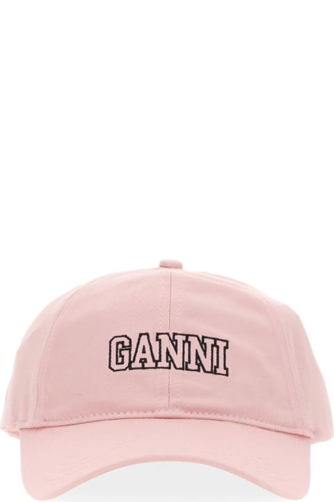 Hats for Women Ganni Baseball Hat With Logo