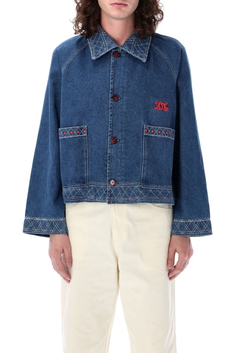Bode Coats & Jackets for Men Bode Embroidered Denim Jacket