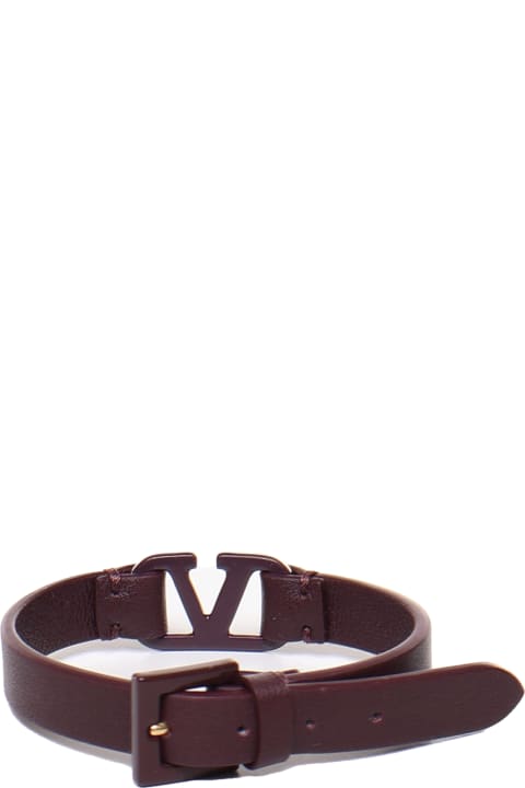 Bracelets for Men Valentino Garavani Vlogo Signature Bracelet In Calfskin