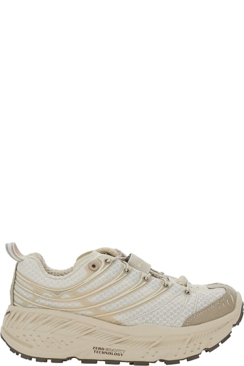 Hoka Shoes for Women Hoka 'stinson Evo Og' Beige Sneakers With Drawstring Closure And Logo Patch On The Tongue In Tech Fabric Unisex
