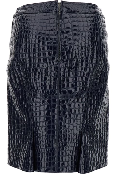Skirts for Women Tom Ford Black Crocodile Leather Effect Miniskirt In Leather Woman
