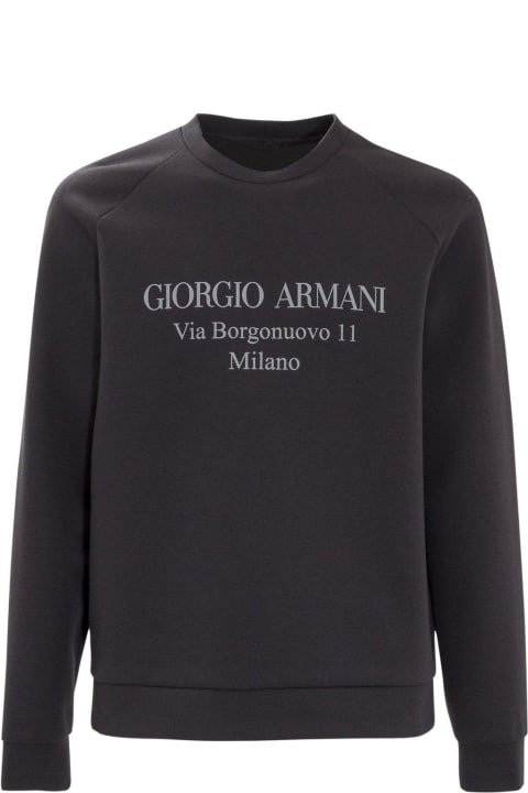 Giorgio Armani Fleeces & Tracksuits for Men Giorgio Armani Logo Print Crewneck Sweatshirt