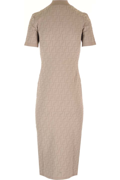 Fendi Sale for Women Fendi Knitted Dress With All-over Pattern