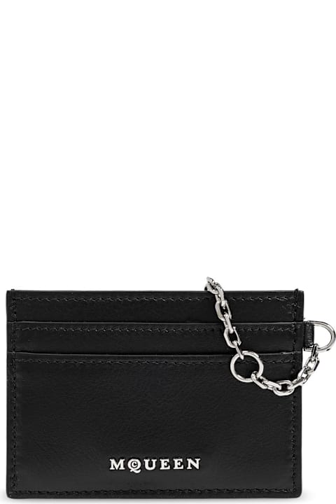 Alexander McQueen Accessories for Women Alexander McQueen Sling Card Holder In Black And Silver