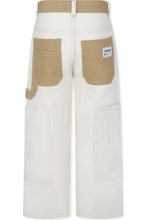 Timberland for Boys Timberland Ivory Trousers For Boy With Logo