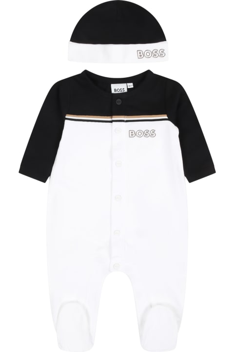 Fashion for Baby Boys Hugo Boss White Set For Baby Boy With Logo