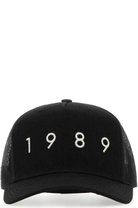Hats for Men 1989 Studio Black Acrylic And Mesh Baseball Cap