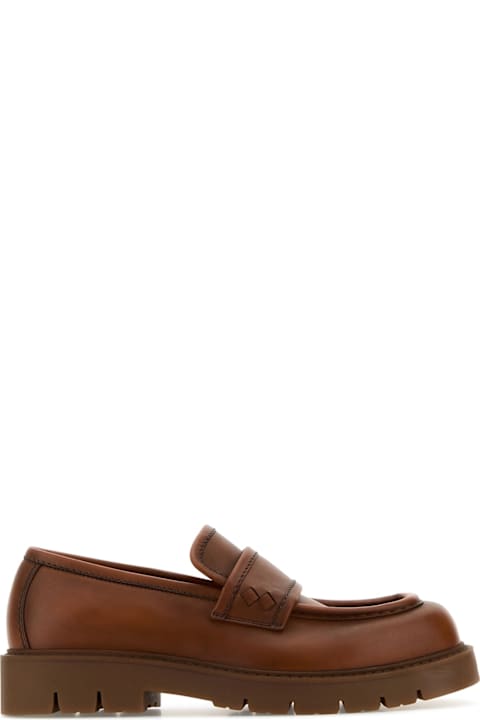 Bottega Veneta Men Bottega Veneta Caramel Leather Haddock Loafers