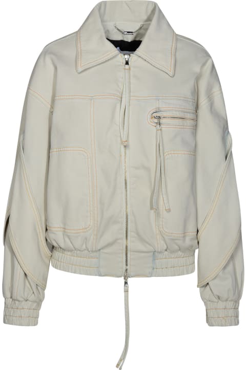 Blumarine Coats & Jackets for Women Blumarine Ivory Denim Bomber Jacket