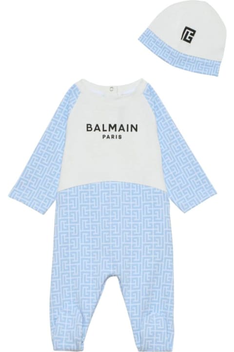 Balmain الملابس لـ رُضع أولاد Balmain Set Tutina Con Logo