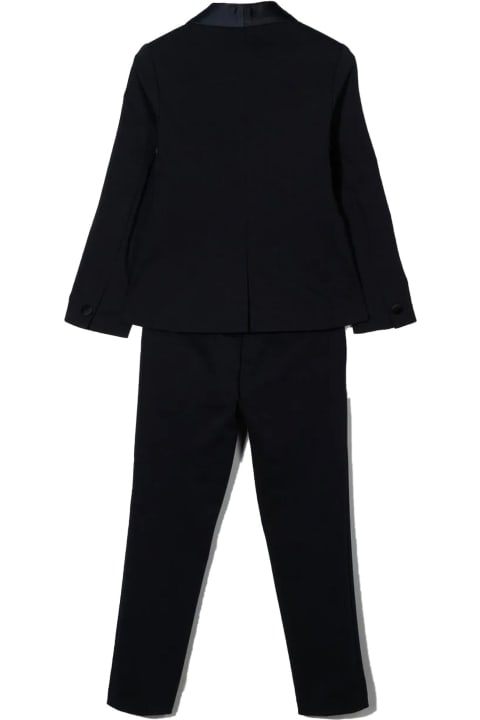 Blu Cotton Two-piece Suit