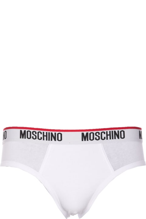 メンズ アンダーウェア Moschino Bipack Logo Band Slip