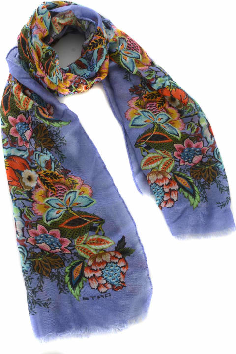 Fashion for Women Etro Scarf Etro "bouquet" Made Of Cashmere And Silk Blend