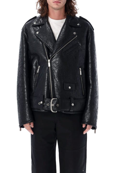 Off-White Coats & Jackets for Men Off-White Shearling Leather Biker Jacket