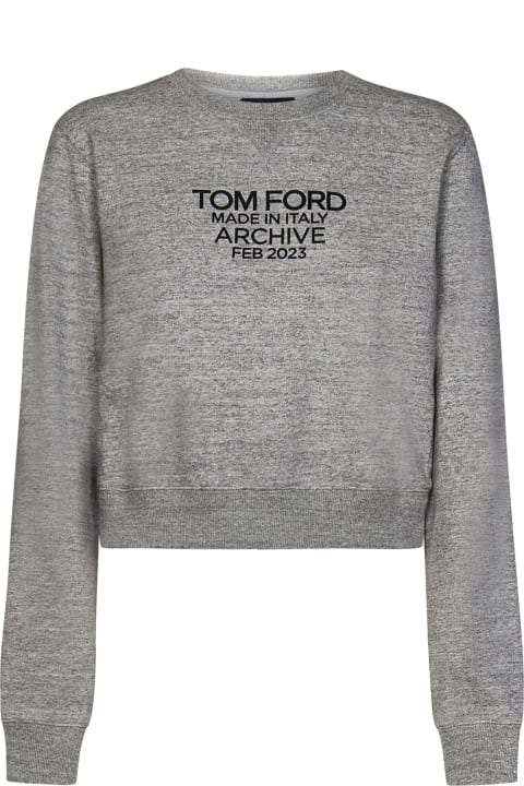 ウィメンズ Tom Fordのフリース＆ラウンジウェア Tom Ford Logo Printed Crewneck Sweatshirt