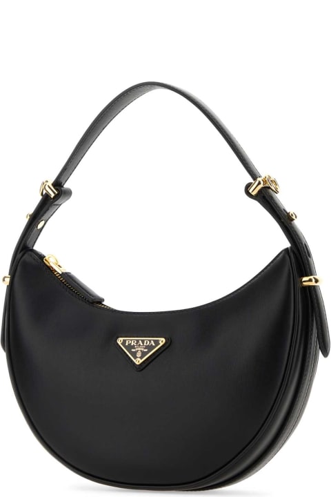Prada Totes for Women Prada Black Leather Arquã¨ Handbag