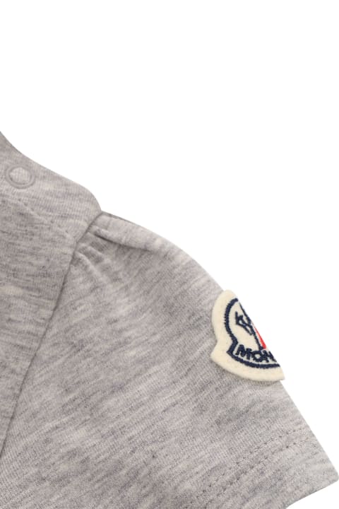 Topwear for Baby Girls Moncler Grey T-shirt With Logo