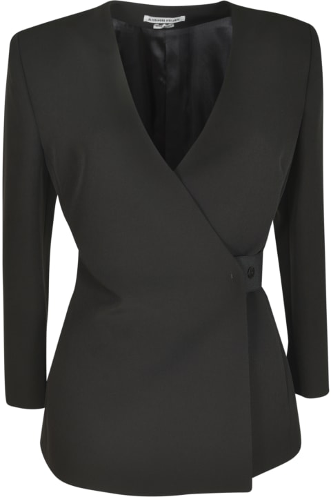 Alessandro Vigilante Clothing for Women Alessandro Vigilante Belted Waist V-neck Jacket