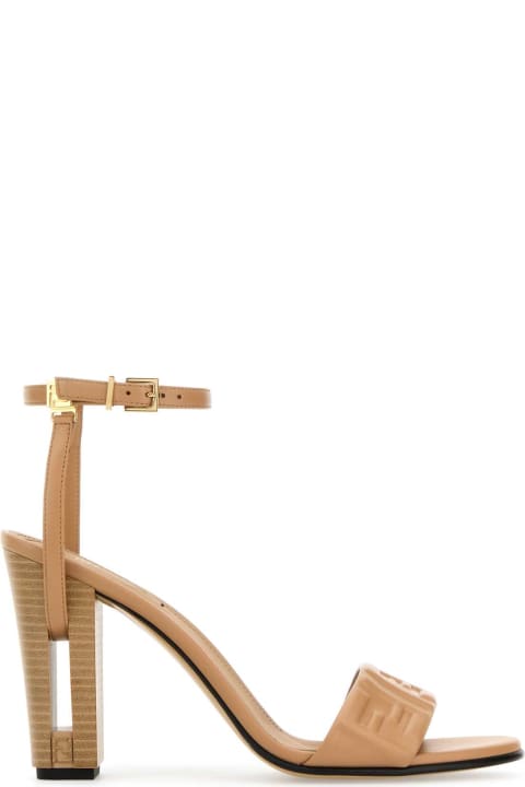 Fendi Shoes for Women Fendi Camel Leather Delfina Sandals