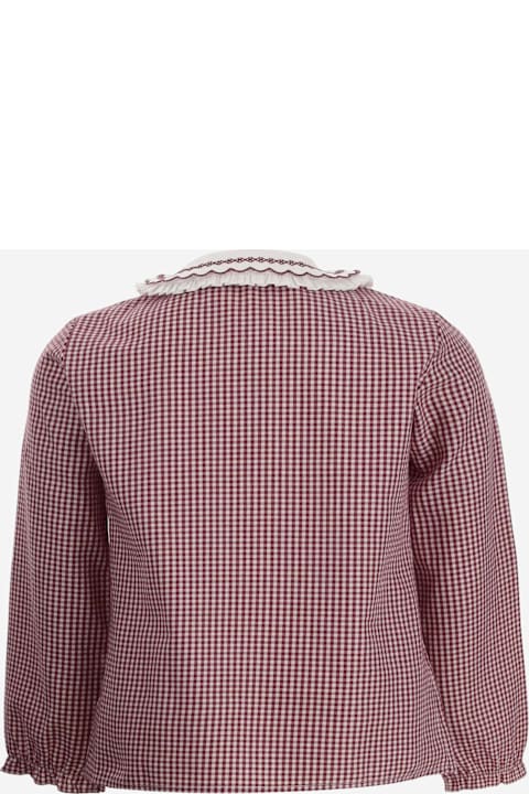 قمصان لـ بنات Nicoletta Fanna Cotton Shirt With Check Pattern