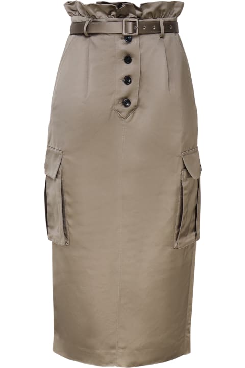 Homeware self-portrait Cargo Skirt In Satin