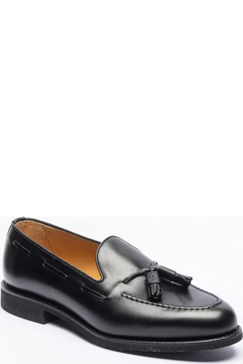 Loafers & Boat Shoes for Men Berwick 1707 Tassel Loafer In Black Leather With Rubber Sole