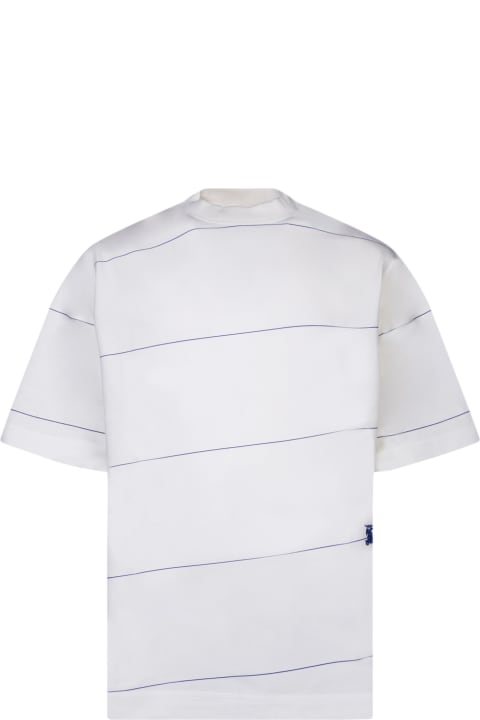 メンズ トップス Burberry Striped White T-shirt