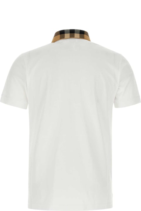 Topwear for Men Burberry White Piquet Polo Shirt