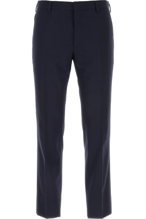 Pants for Women Prada Midnight Blue Stretch Wool Pant