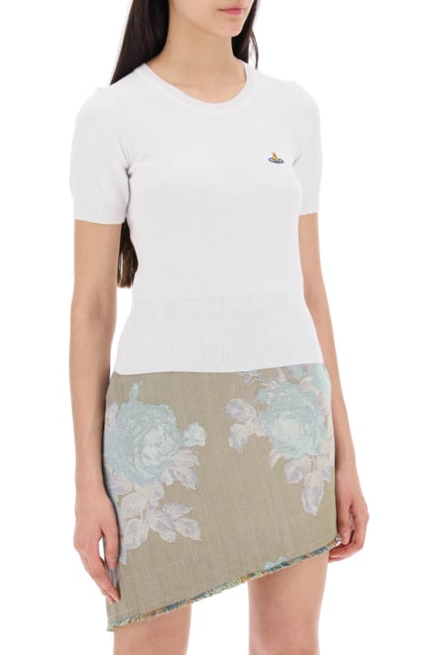 Vivienne Westwood Topwear for Women Vivienne Westwood Bea Short-sleeve Sweater With Orb Embroidery